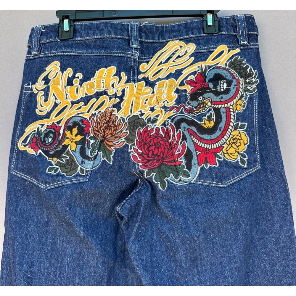 Vintage Ninth Hall Ambush Jeans Dragon Embroidered Baggy Wide Leg Men's 32 Y2K